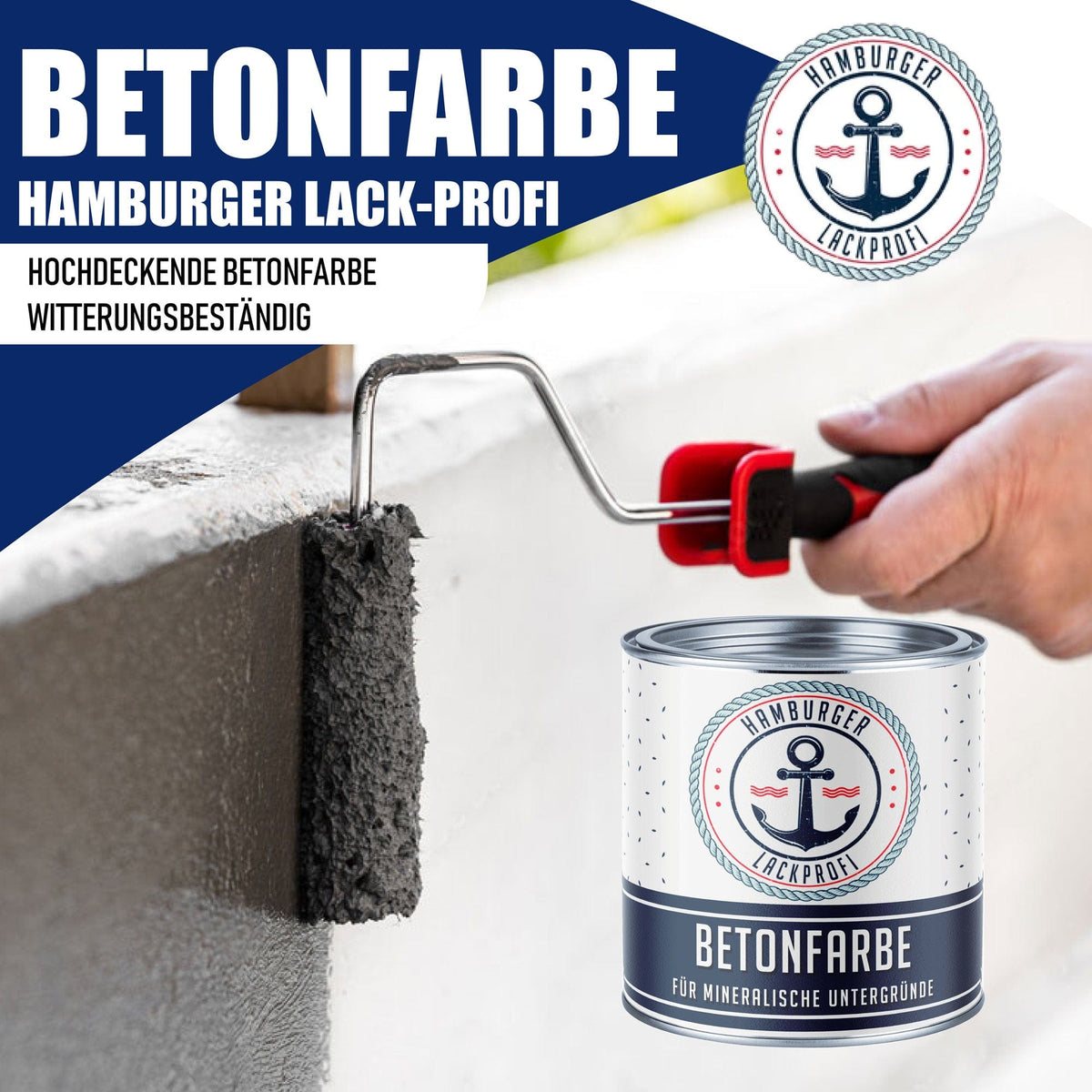 Hamburger Lack-Profi Betonfarbe Beigerot RAL 3012 - hochdeckende Fassadenfarbe - Hamburger Lack-Profi