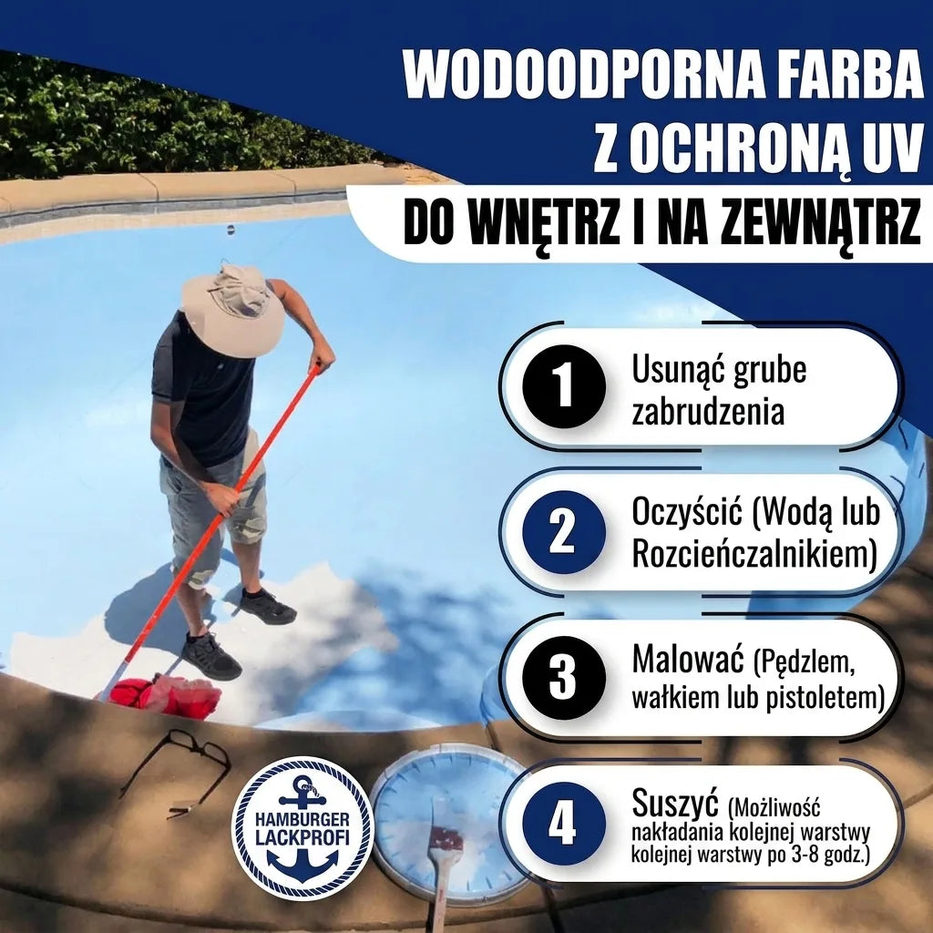 Hamburger Lack-Profi Schwimmbeckenfarbe Nachtblau RAL 5022 - hochdeckende Poolfarbe - Hamburger Lack-Profi