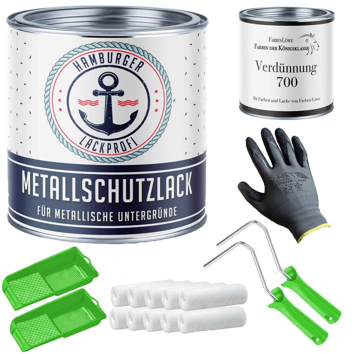 Laque de protection métal Bleu gris RAL 5008 avec kit de peinture (X300) - Hamburger Lack-Profi