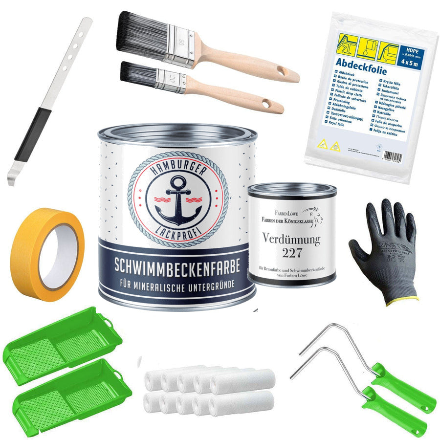 Peinture pour piscine Gris ardoise RAL 7015 avec kit de peinture (X500) - Hamburger Lack-Profi