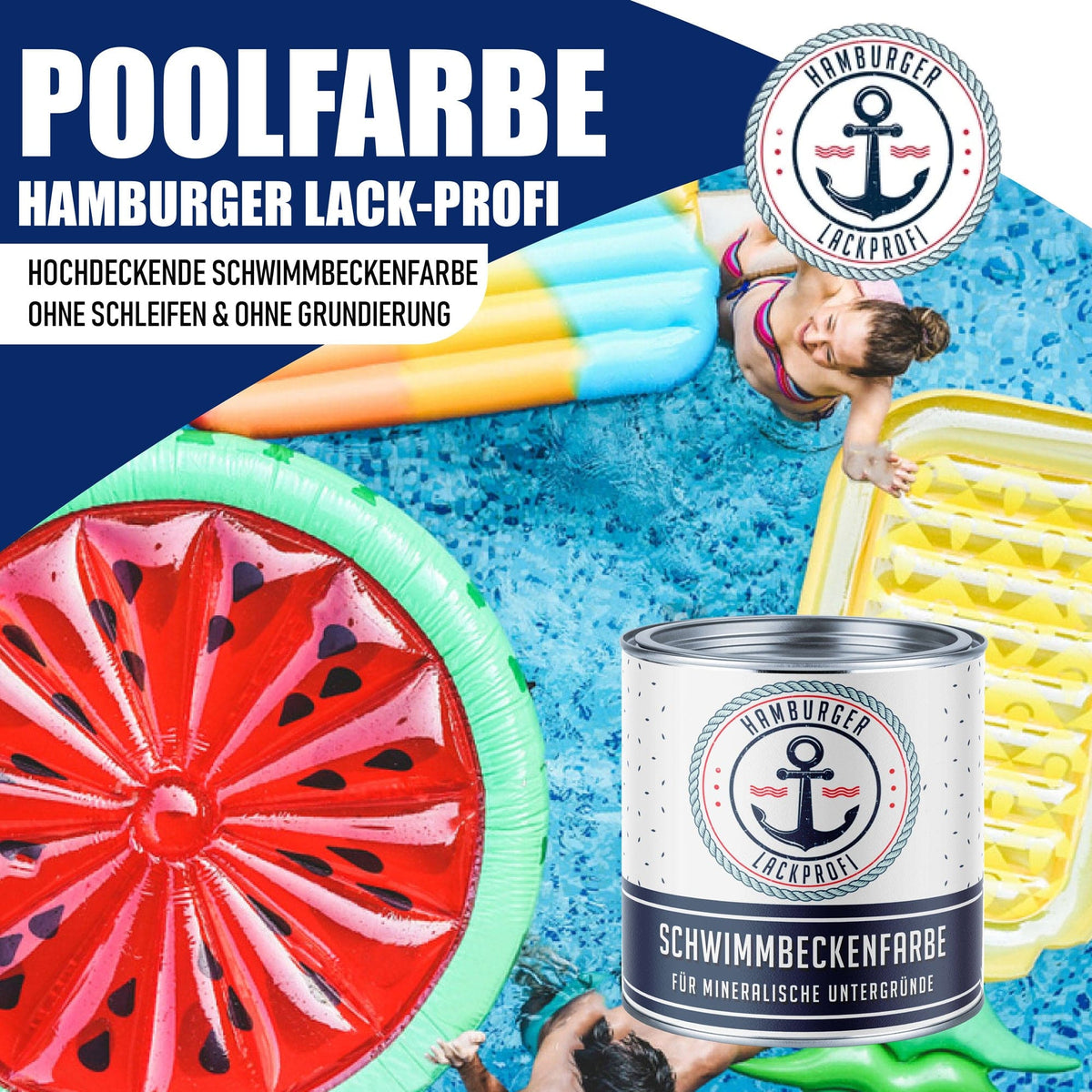 Peinture pour piscine Rouge feu RAL 3000 avec kit de peinture (X500) - Hamburger Lack-Profi, Image 2