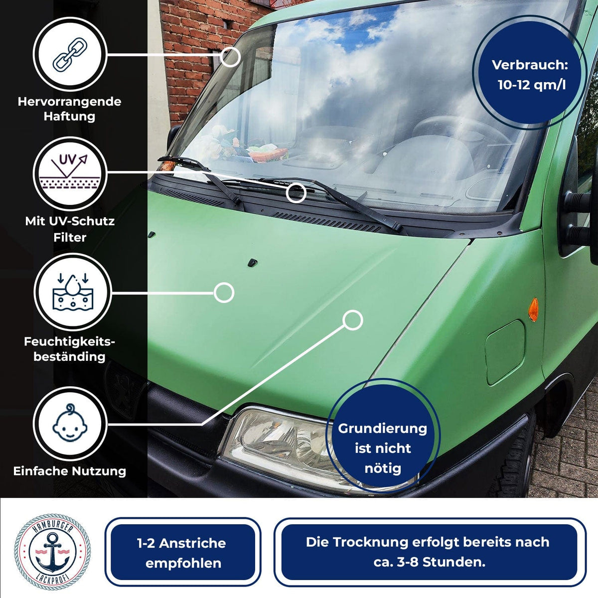 Peinture auto 2K Jaune safran RAL 1017 avec kit de peinture (X300) - Hamburger Lack-Profi, Image 5