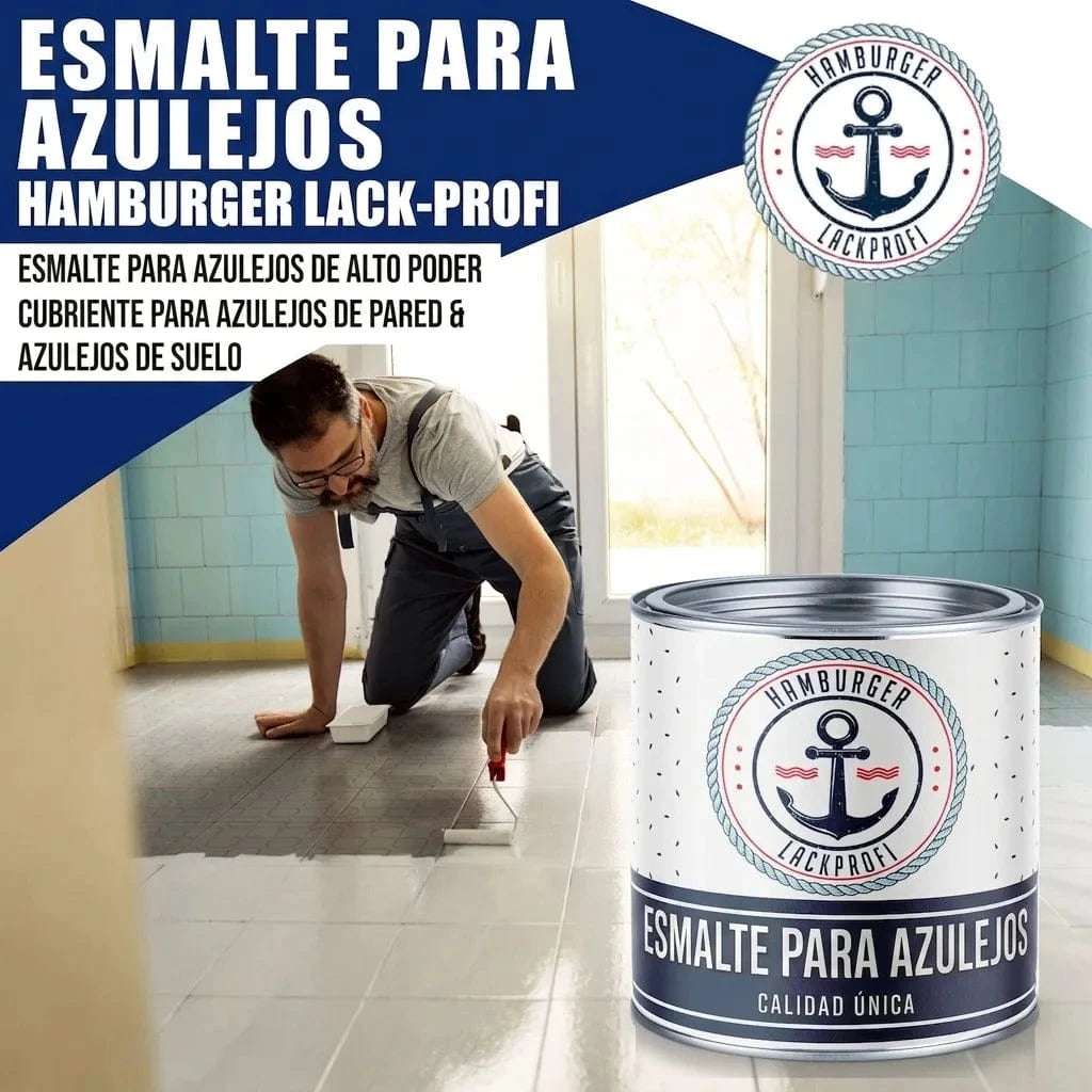 Peinture pour carrelage Noir signalisation RAL 9017 avec kit de peinture (X300) et diluant (1 L) - Offre spéciale -30 % - Hamburger Lack-Profi