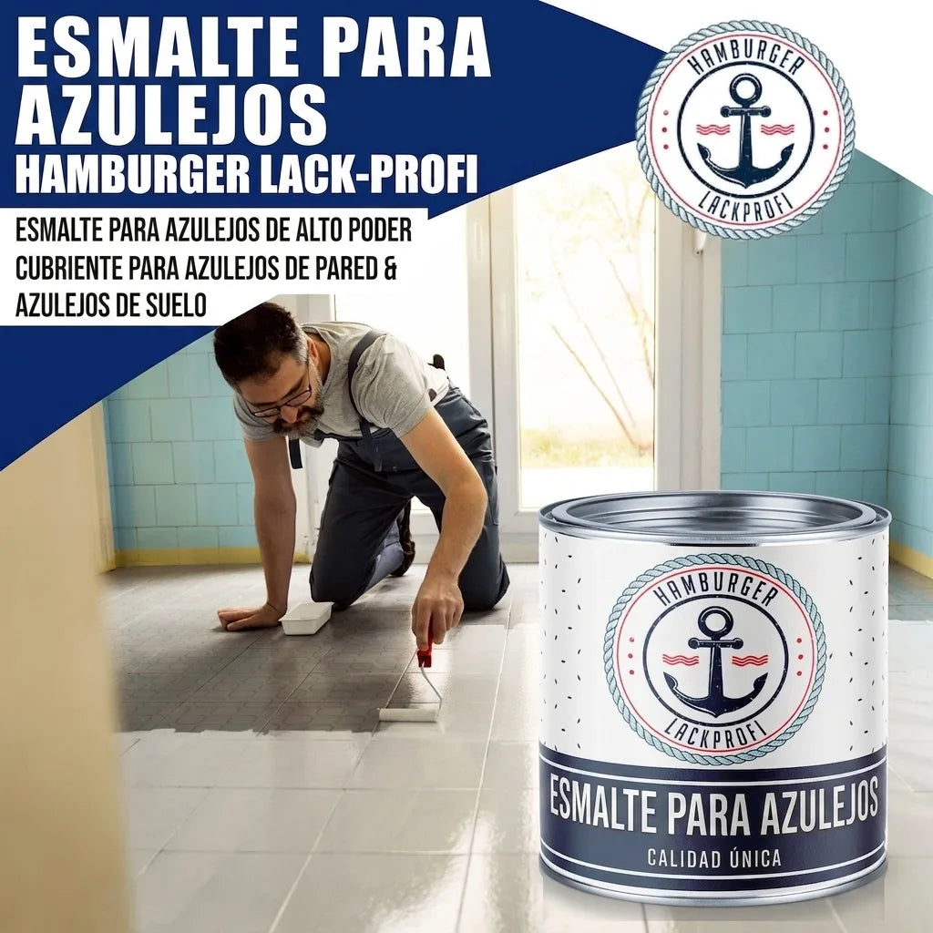 Hamburger Lack-Profi Fliesenlack in Braunoliv RAL 6022 mit Lackierset (X300) & Verdünnung (1 L) - Fliesenfarbe 30% Sparangebot - Hamburger Lack-Profi