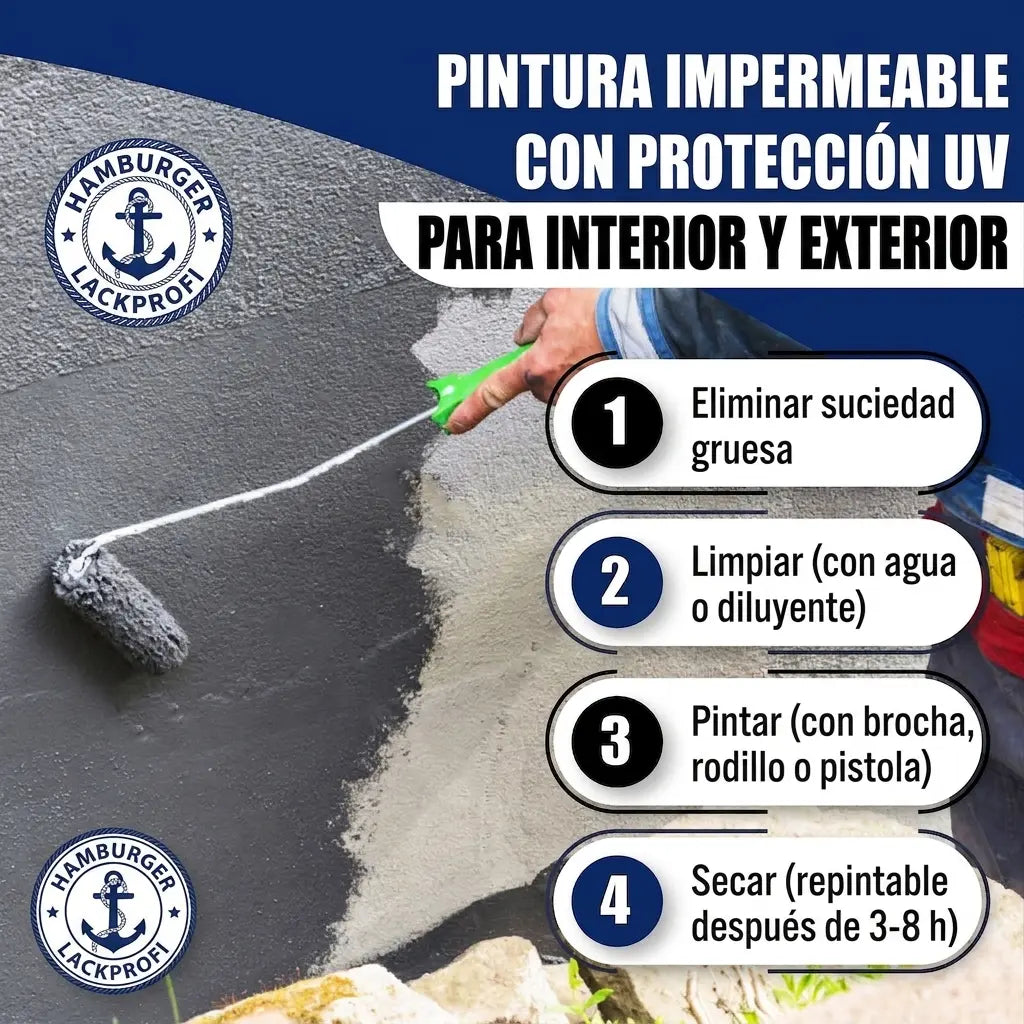 Hamburger Lack-Profi Peinture béton extérieur Ivoire RAL 1014 - peinture façade grand pouvoir couvrant Hamburger Lack-Profi
