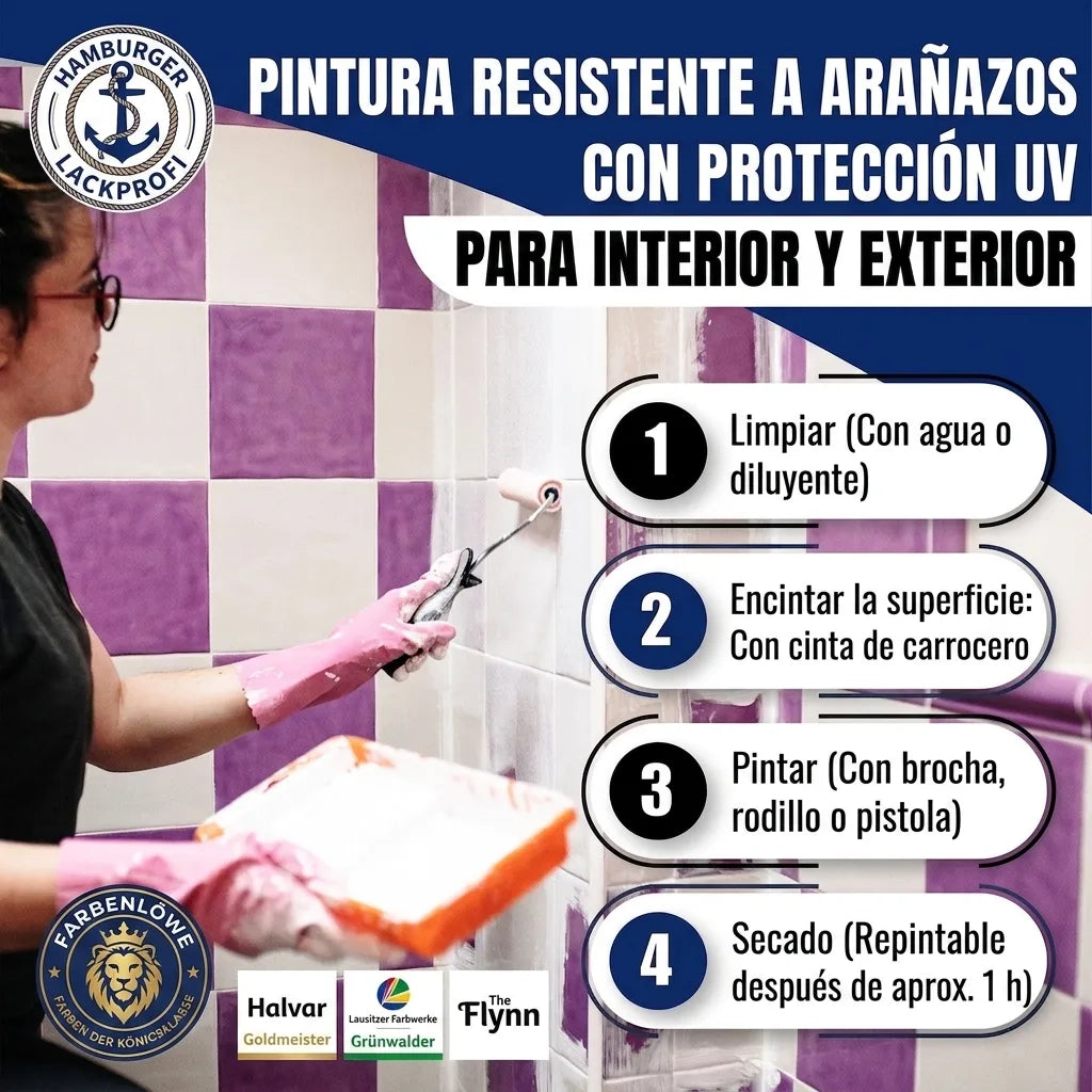 Hamburger Lack-Profi Fliesenlack Schwarzgrau RAL 7021 - hochdeckende Fliesenfarbe Grau - Hamburger Lack-Profi