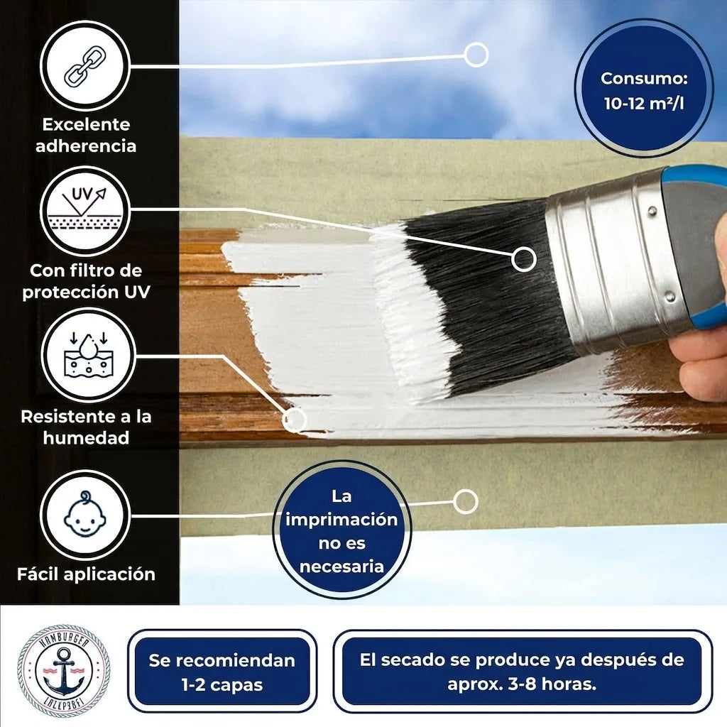 Peinture polyuréthane bois RAL 7008 Gris kaki - Peinture de protection contre les intempéries - Hamburger Lack-Profi