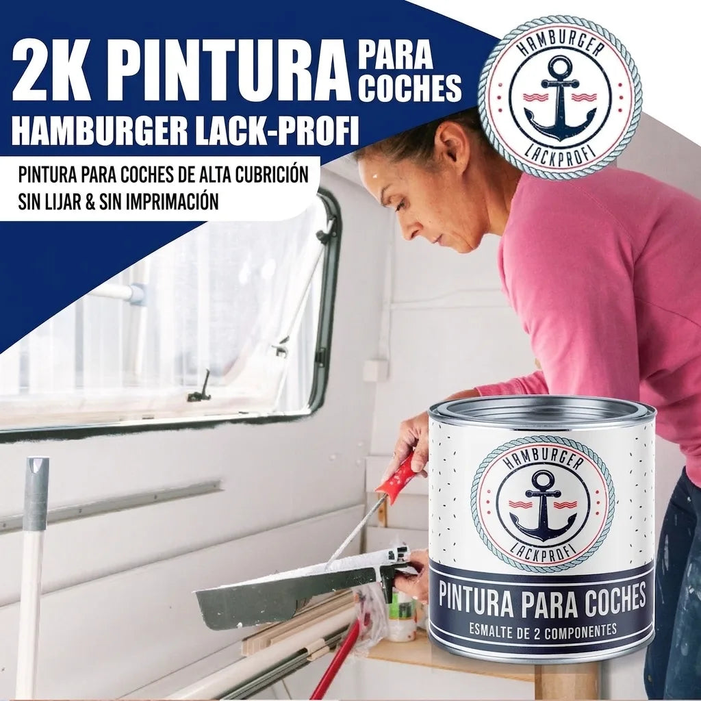Peinture voiture 2K Bleu saphir RAL 5003 - Haute couvrance & anti-rouille - Hamburger Lack-Profi