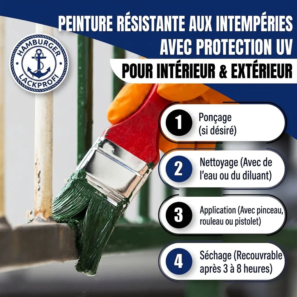 Peinture métal extérieur Violet pourpre RAL 4007 - résistante à l'abrasion et aux chocs Hamburger Lack-Profi
