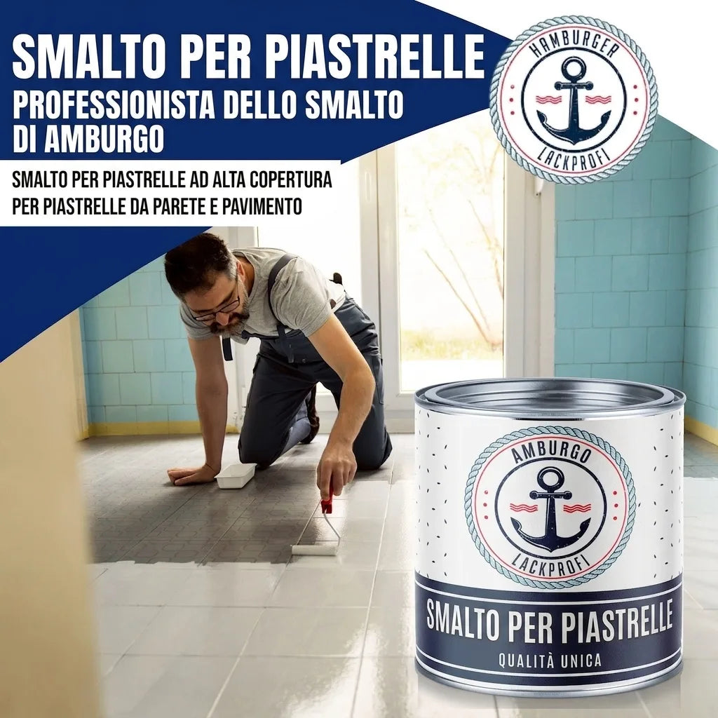 Hamburger Lack-Profi Fliesenlack Stahlblau RAL 5011 - hochdeckende Fliesenfarbe Blau - Hamburger Lack-Profi