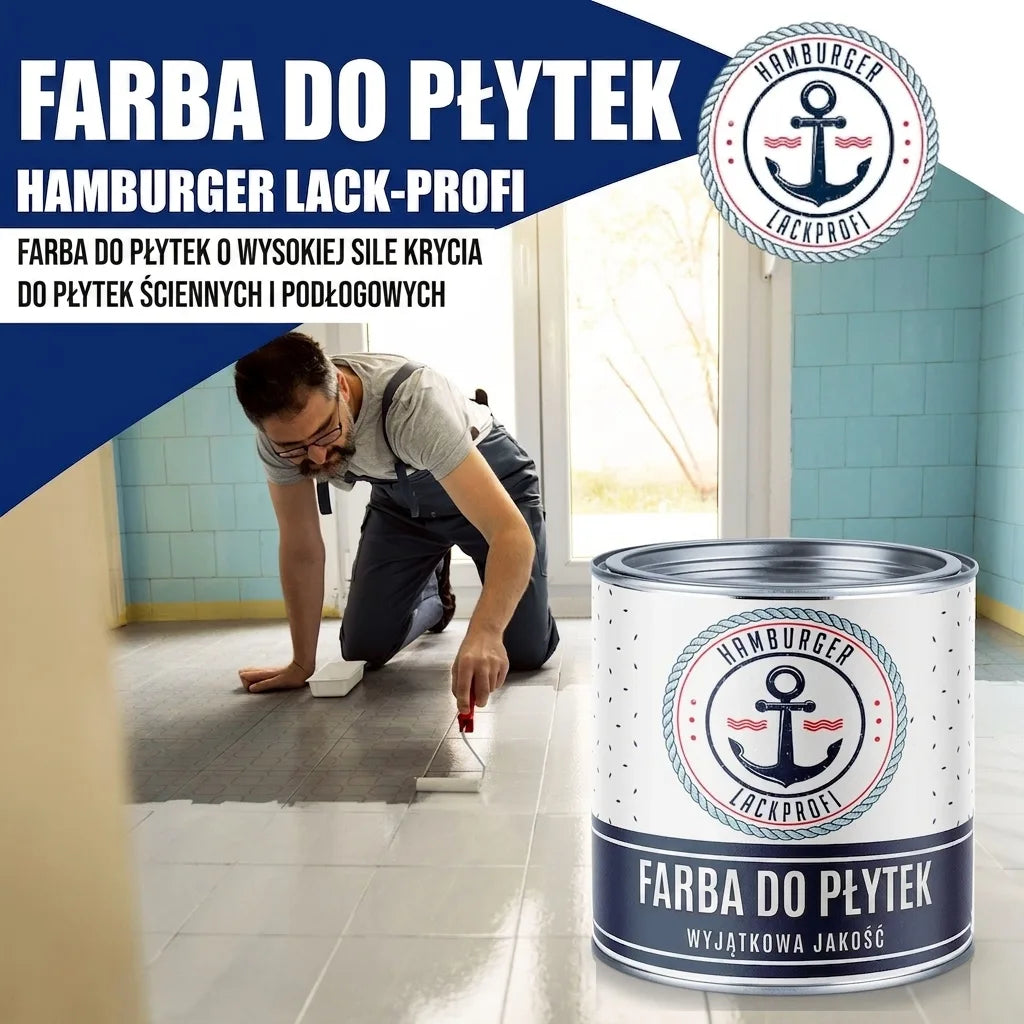 Hamburger Lack-Profi Fliesenlack Schiefergrau RAL 7015 - hochdeckende Fliesenfarbe Grau - Hamburger Lack-Profi