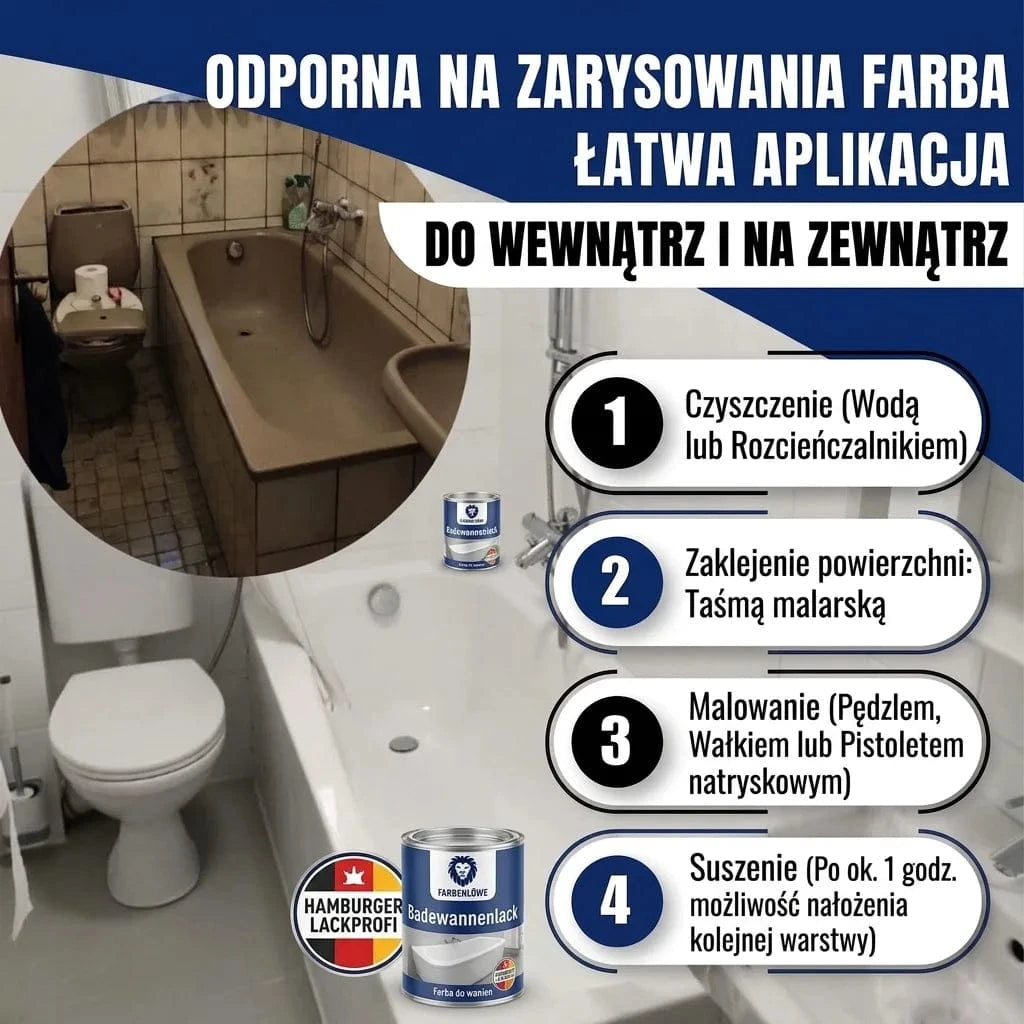 Hamburger Lack-Profi Badewannenlack Hamburger Lack-Profi 2K Badewannenlack Reinweiß RAL 9010 - Glänzend / Seidenmatt / Matt