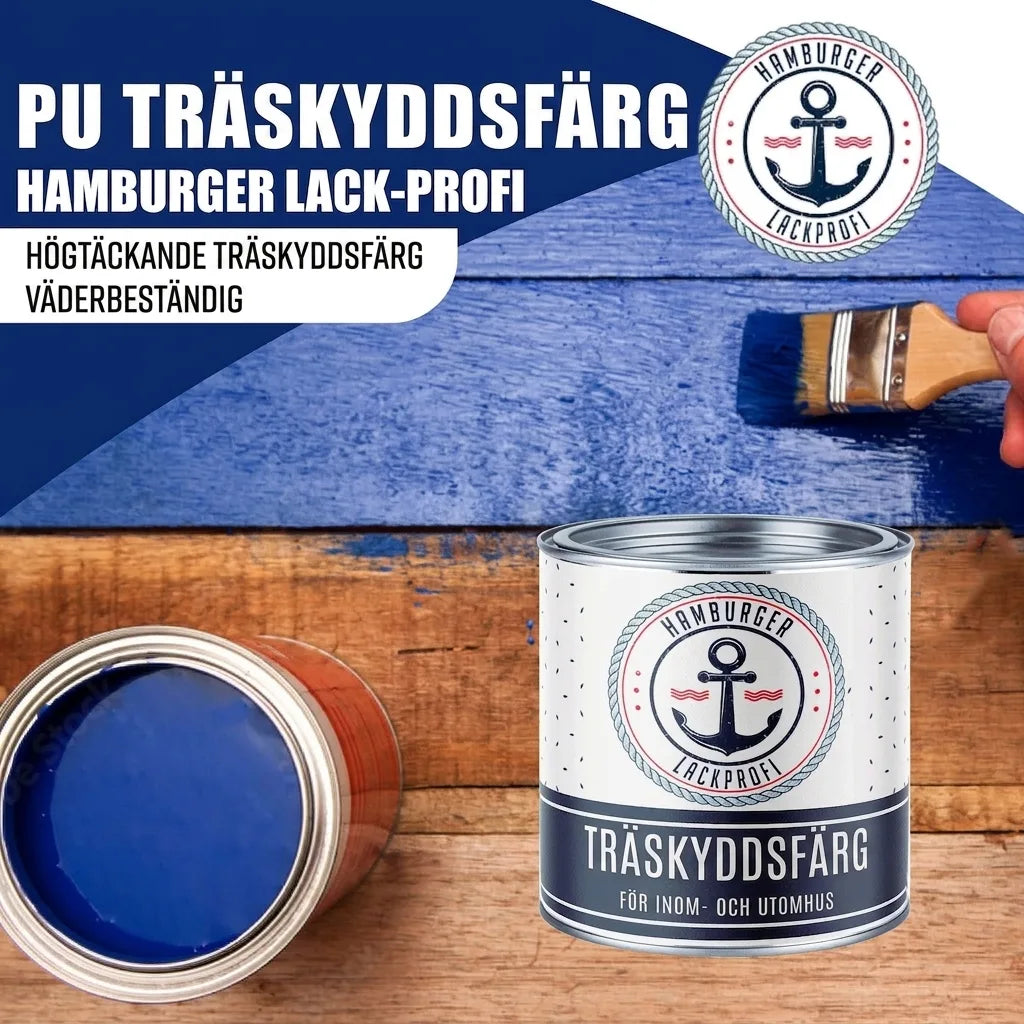 PU Holzschutzfarbe RAL 5019 Capriblau - Wetterschutzfarbe - Hamburger Lack-Profi