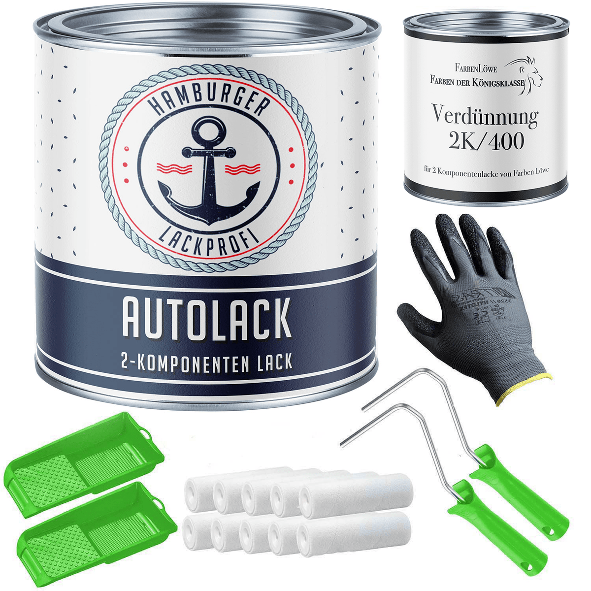 Peinture auto 2K Brun chocolat RAL 8017 avec kit de peinture (X300) - Hamburger Lack-Profi