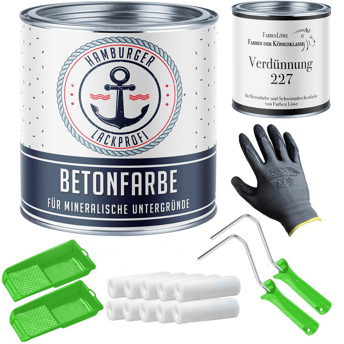 Peinture pour béton Olive jaune RAL 6014 avec kit de peinture (X300) - Hamburger Lack-Profi