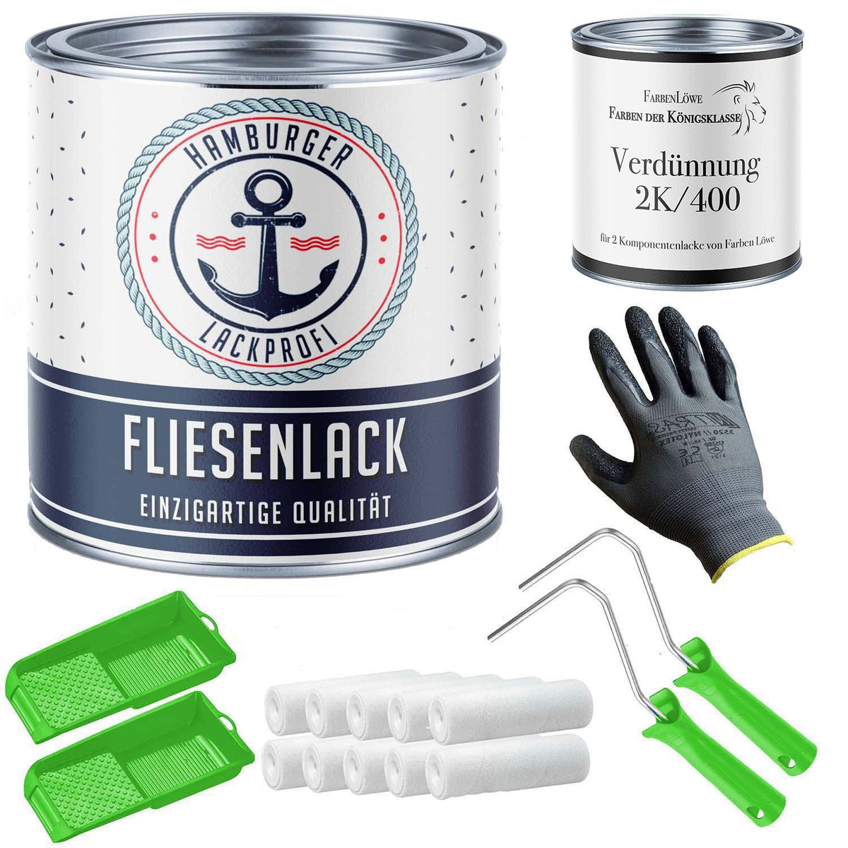 Fliesenlack in Signalbraun RAL 8002 mit Lackierset (X300) - Hamburger Lack-Profi