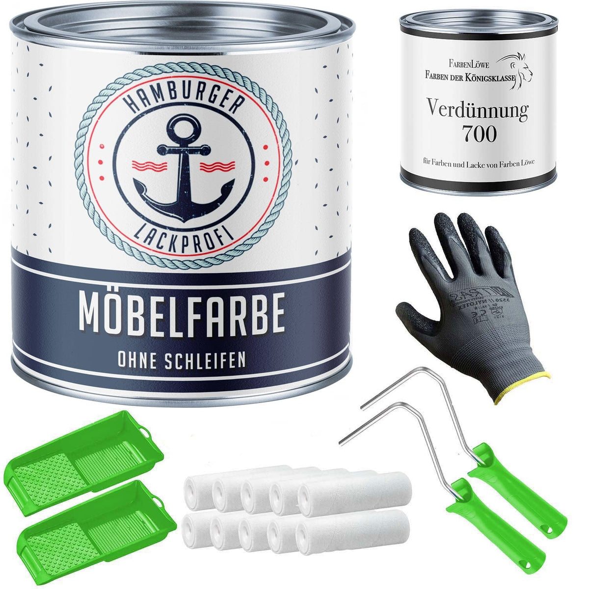 Peinture pour meubles sans ponçage RAL 1014 Ivoire - Laque pour meubles avec kit de peinture (X300) - Hamburger Lack-Profi