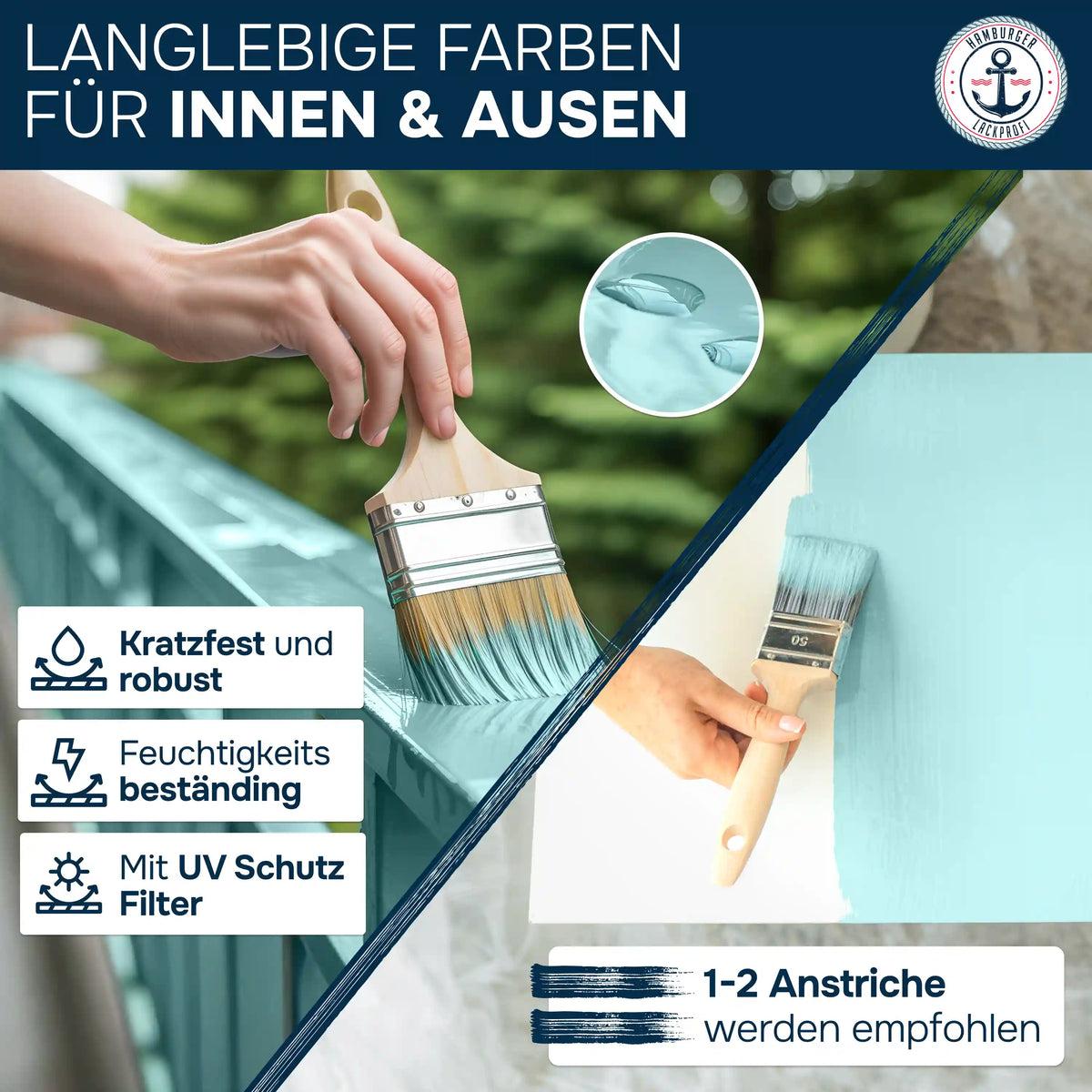 Möbelfarbe ohne Schleifen RAL 6029 Minzgrün - Möbellack Hamburger Lack-Profi - Hamburger Lack-Profi
