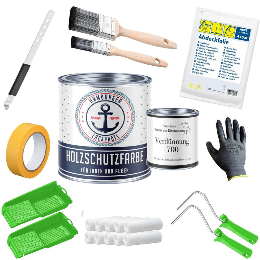 Peinture de protection du bois PU RAL 6026 Vert opale - Peinture résistante aux intempéries avec kit de peinture (X500)