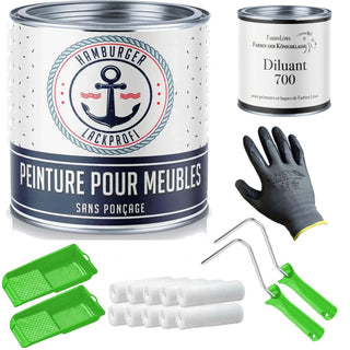 Peinture pour meubles sans ponçage RAL 1033 Jaune dahlia - Laque pour meubles avec kit de peinture (X300) - Hamburger Lack-Profi