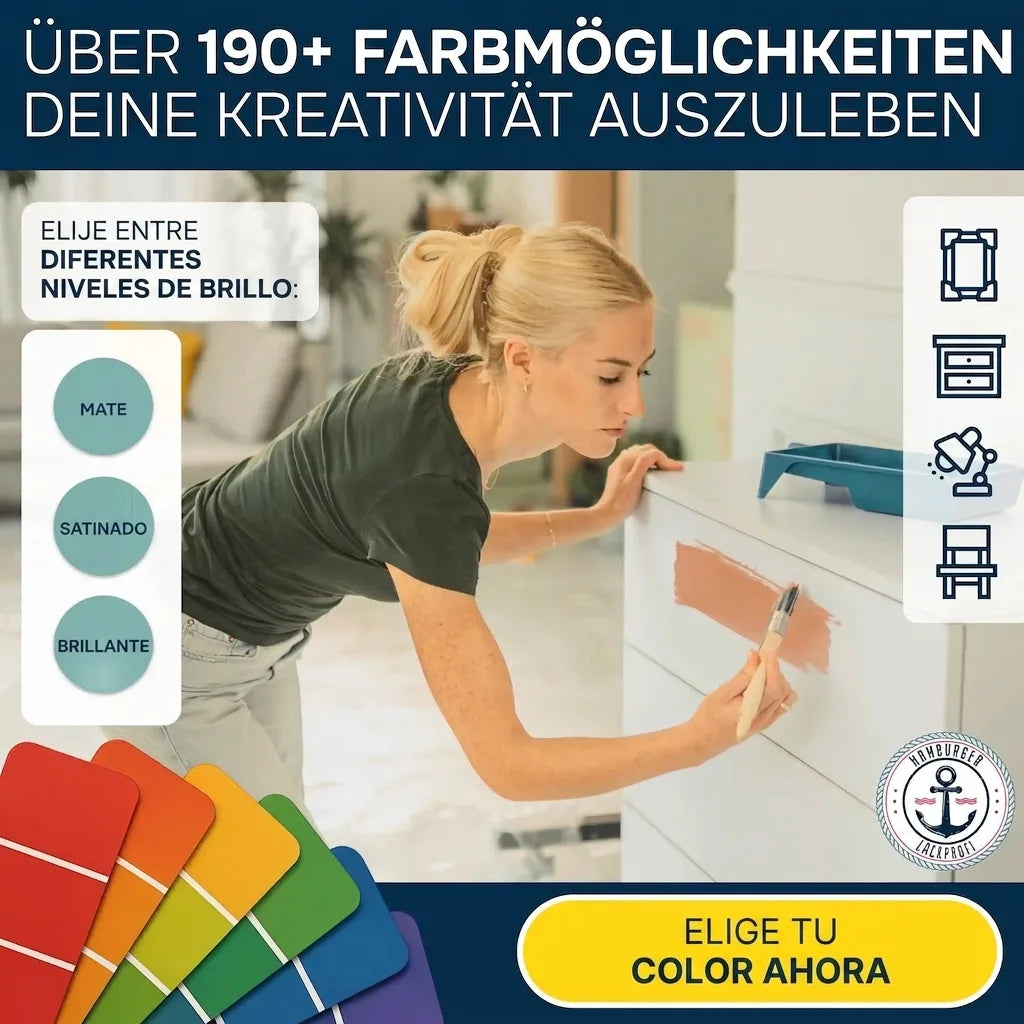 Möbelfarbe ohne Schleifen RAL 7032 Kieselgrau - Möbellack Hamburger Lack-Profi - Hamburger Lack-Profi